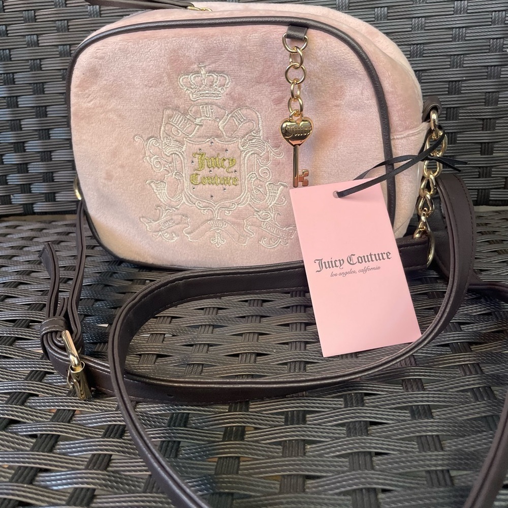 JUICY COUTURE BAG,Juicy Couture Pink Plush Crossbody Bag - Picture 12 of 16